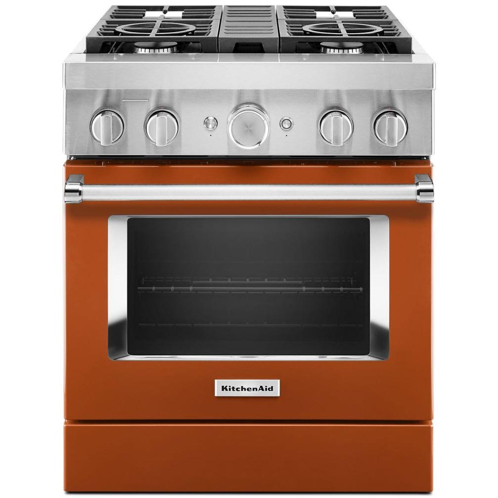 KitchenAid 30-inch Freestanding Dual Fuel Range with Even-Heat�True Convection KFDC500JSC