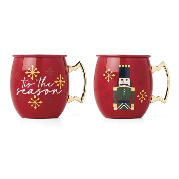 Cambridge 20 Oz Nutcracker Moscow Mule Mugs，Set of 2