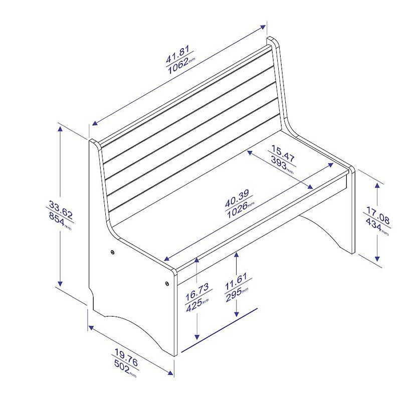 Linon Linson Large Back-Rest Bench