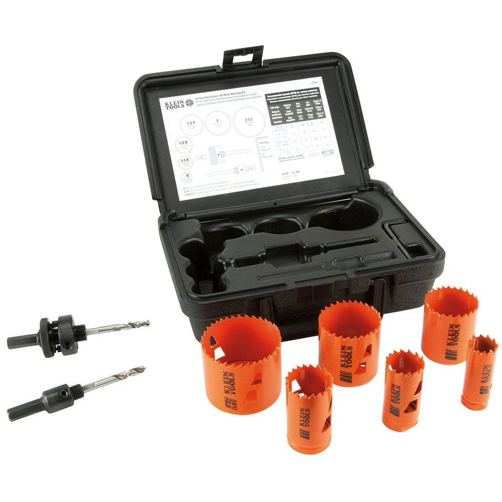 8 Piece Bi-Metal Hole Saw Kit ;