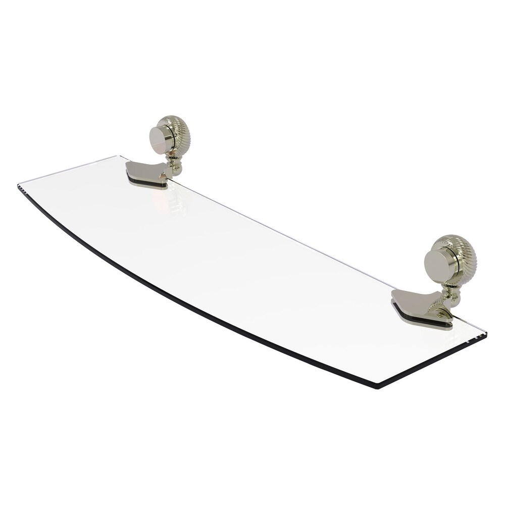 ied Brass Venus Collection 18 Inch Glass Shelf with Twist Accents