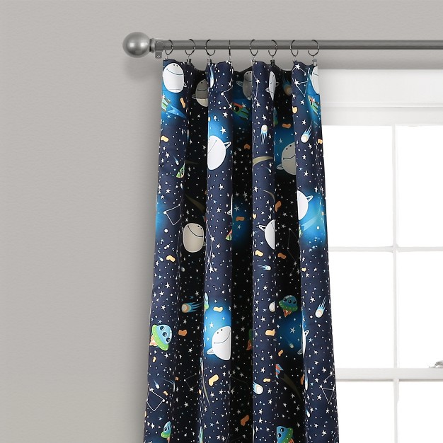 Universe Room Darkening Window Curtain Panels Navy Lush D cor