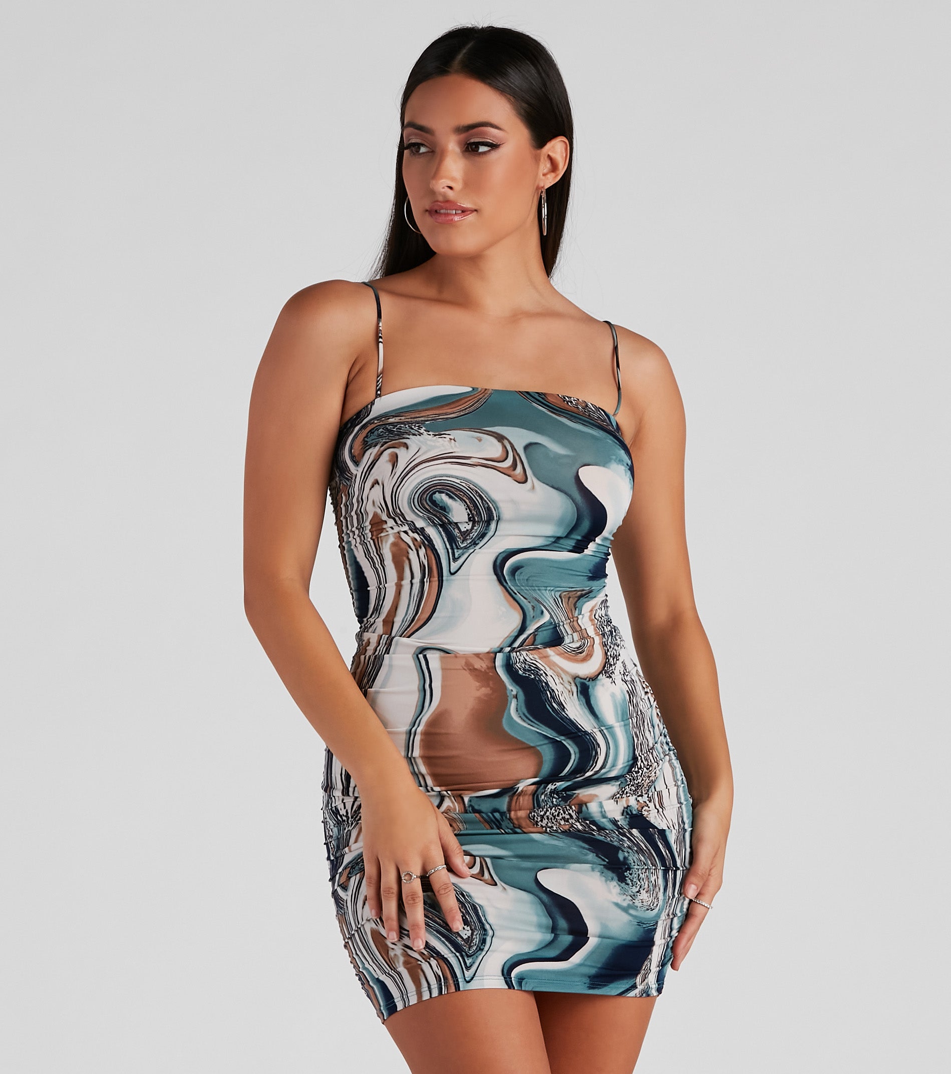 Picture Perfect Marble Print Dress