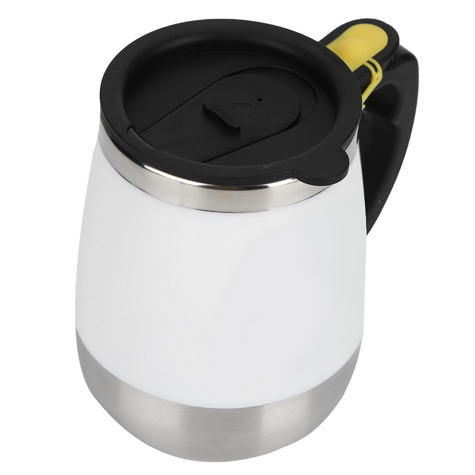 USB Charging Stainless Steel Electric Magnetic Water Cup Milk Coffee Self Stirring Mixing Mug400ml White