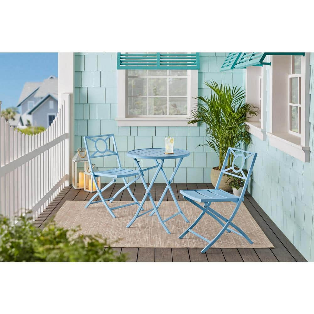 StyleWell Mix and Match Surf Folding Steel Outdoor Chair (2-Pack) FDS40113-2PKSF