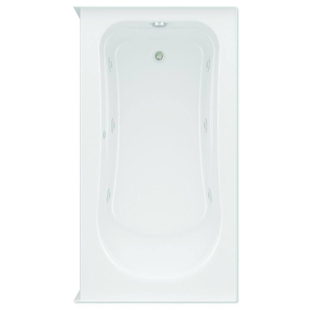 Aquatic Dossi 32 60 in. Acrylic Left Drain Rectangular Alcove Whirlpool Bathtub with Heater in White 826541924076