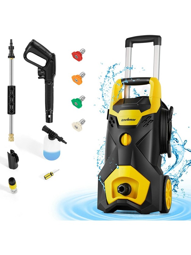 Enventor 2300 Psi Electric Portable Compact Powered Pressure Washer For Cars Patios Driveways