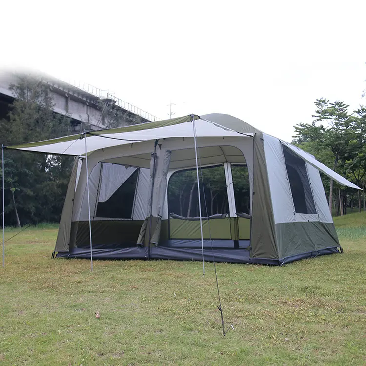 Large 2 Rooms 1  Living Room Luxury Family Camping Tent For 6 12 Persons Automatic Instant Outdoor Waterproof Glamping Tents/