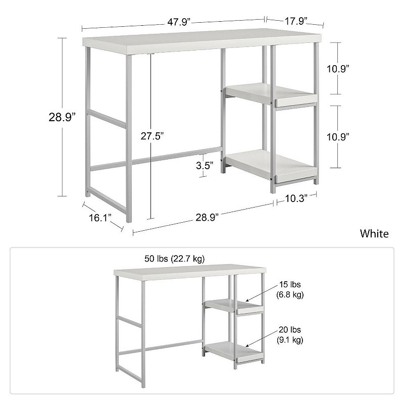 Ameriwood Home Sofia Kids Desk with Reversible Shelves