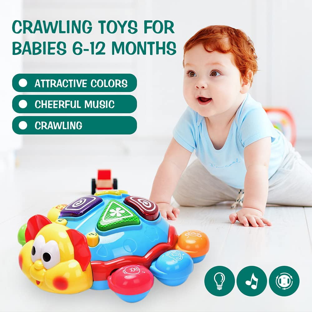 Baby Toys 6-12 Months， Musical Learning Crawling Toys， Toddler Toys for 12 18 24 Months English， Spanish