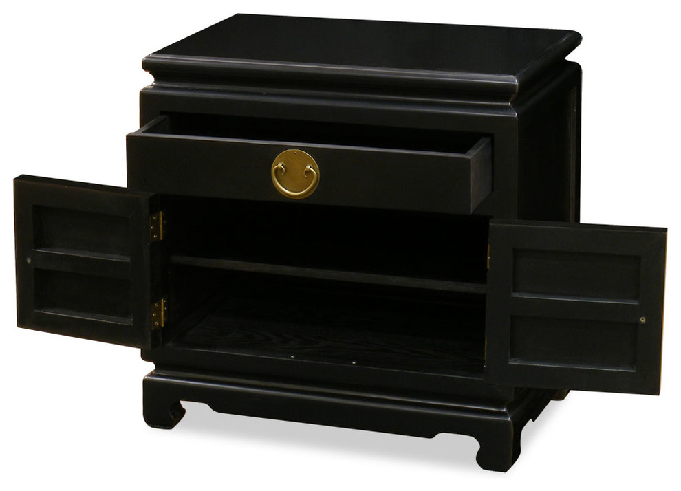 Elmwood Black Ming Cabinet   Asian   Accent Chests And Cabinets   by China Furniture and Arts  Houzz