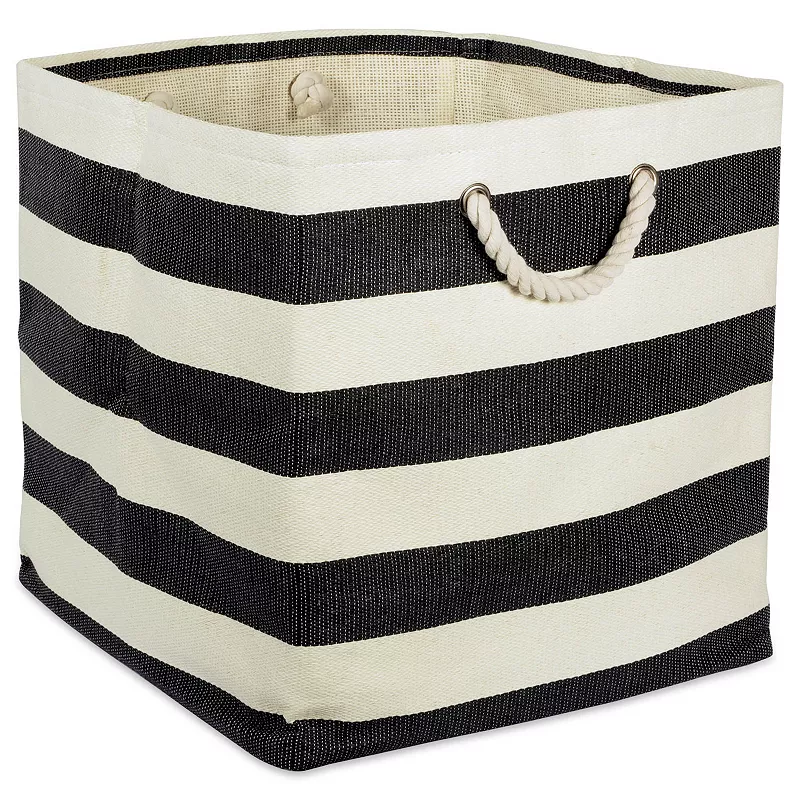 Striped Square Paper Storage Bin