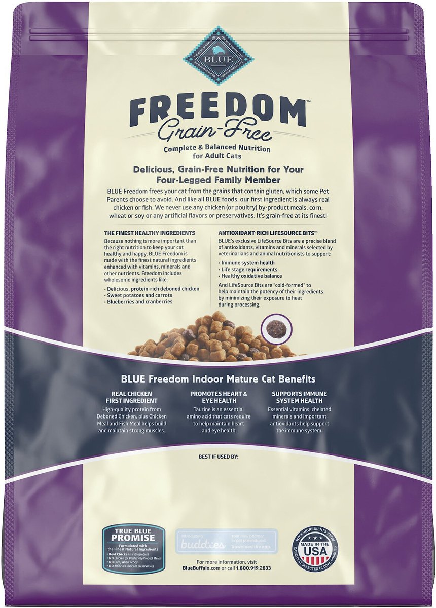 Blue Buffalo Freedom Indoor Mature Chicken Recipe Grain-Free Dry Cat Food