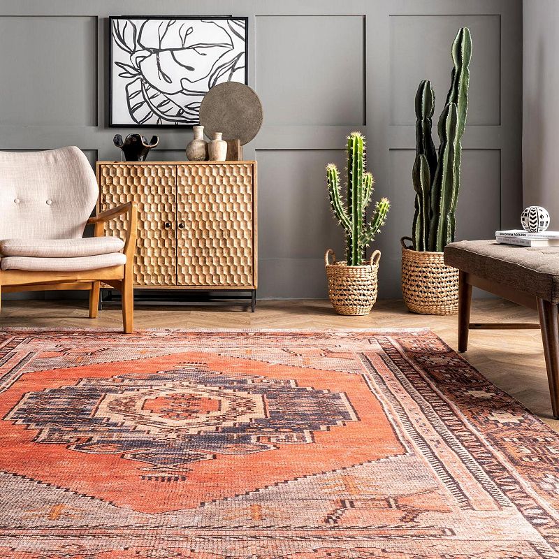 nuLoom Kamila Flatweave Tribal Medallion Area Rug