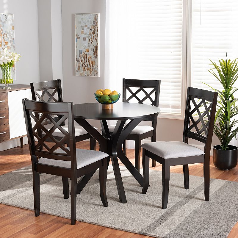 Baxton Studio Jana Dining Table and Chair 5-piece Set