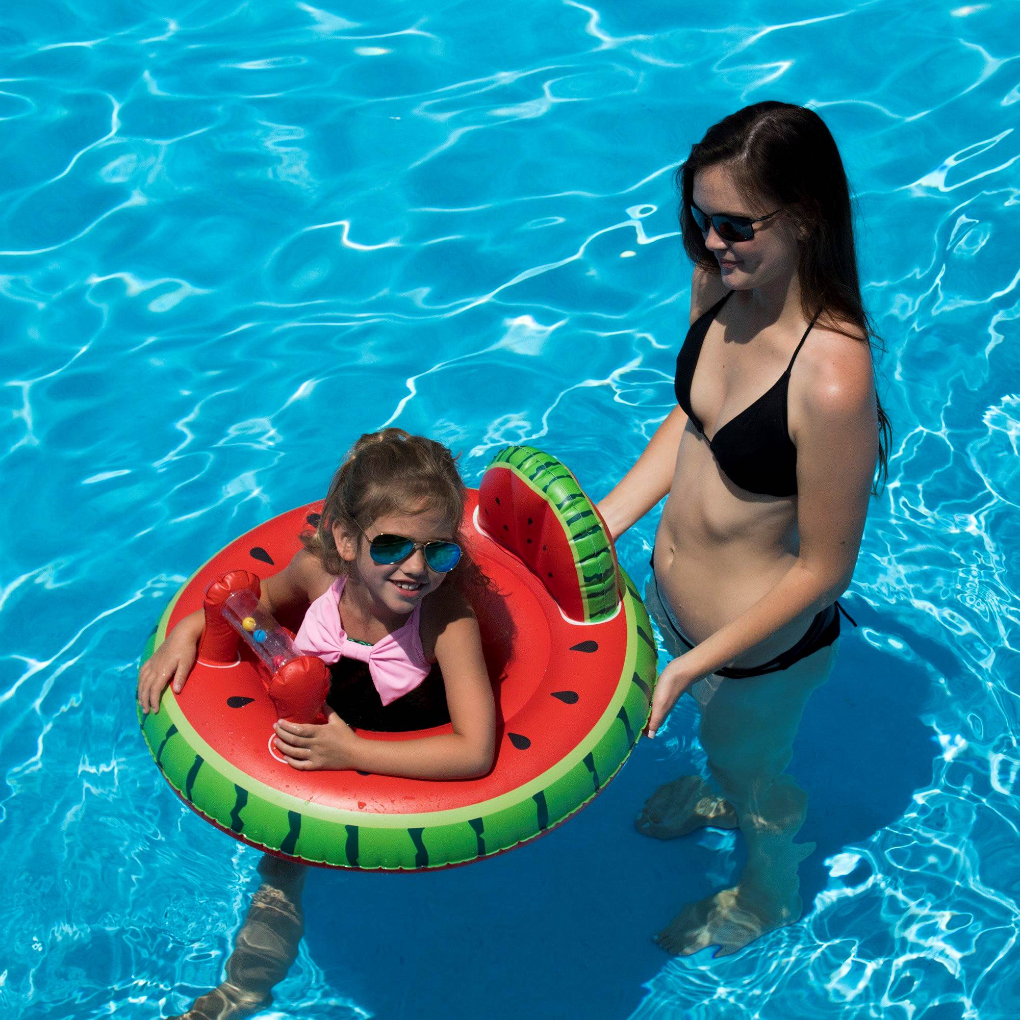 Swimline Watermelon Baby Seat Pool Inflatable Ride-on, Red, Green