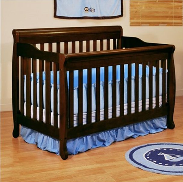 AFG Athena Alice 3 in 1 Convertible Crib with Toddler Rail - Espresso