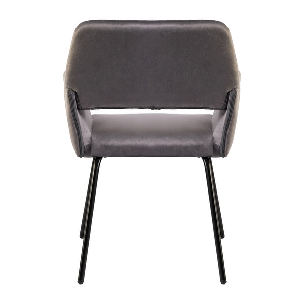 Velvet Upholstered Accent Armchair with Metal Legs