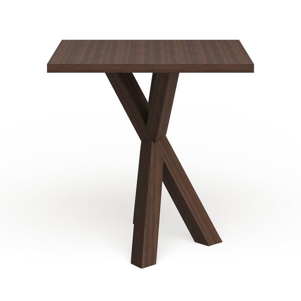 Strick and Bolton Lempicka End Table with 1-inch Thick Solid Walnut Top and Stylish X-detailing