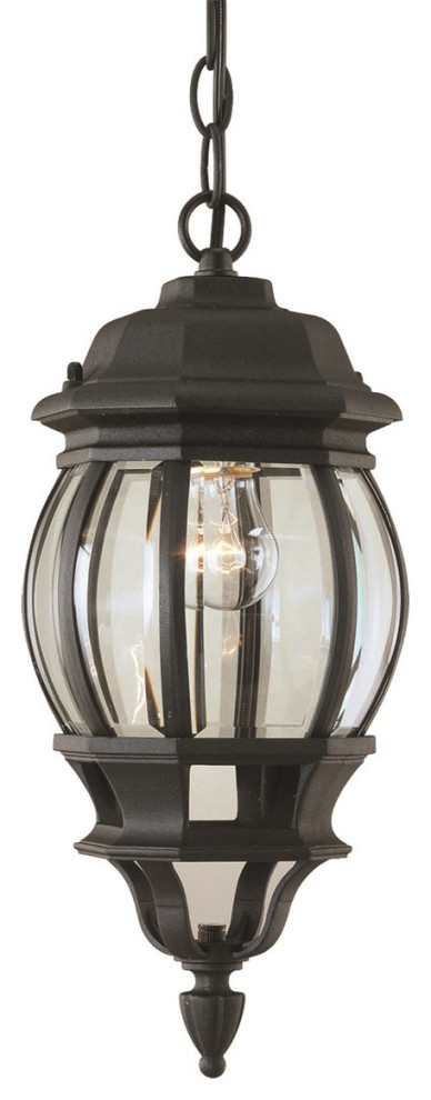 Forte 1 LT Cast Aluminum Outdoor Pendent 1702 01 04  Black   Traditional   Outdoor Hanging Lights   by Lighting and Locks  Houzz