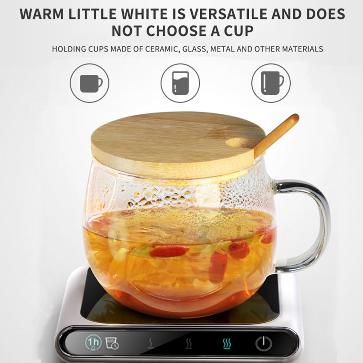 Coffee Mug Warmer Electric Coffee Cup Warmer with 3-Gear Temperature Setting Auto Shut ON/Off