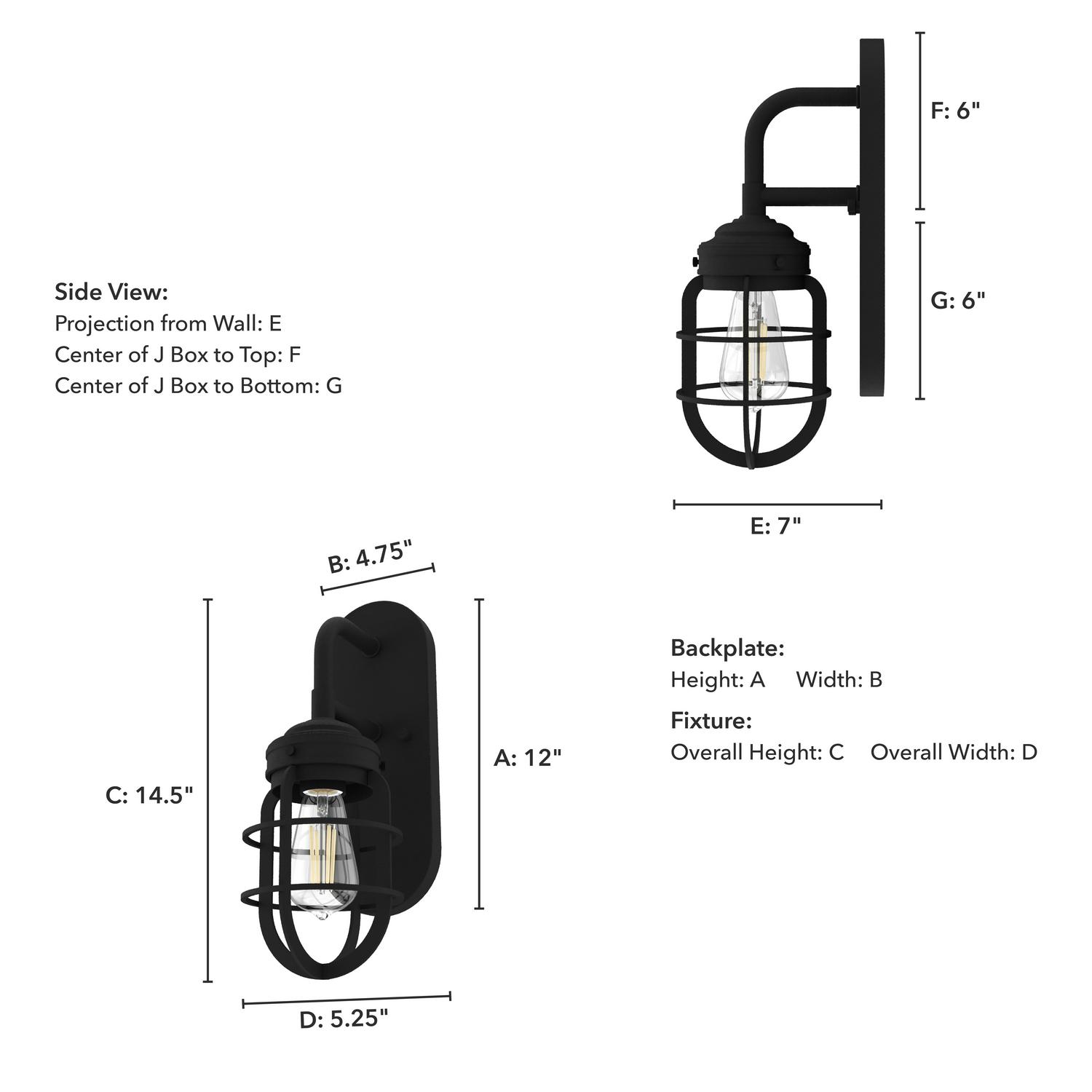 Hunter Starklake Natural Iron 1 Light Sconce Wall Light Fixture  Crowdfused