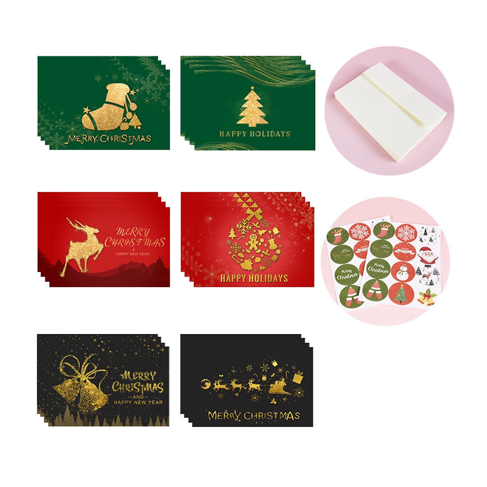 24pcs Christmas Greeting Cards， 24pcs Envelope， 24pcs Envelope Stickers