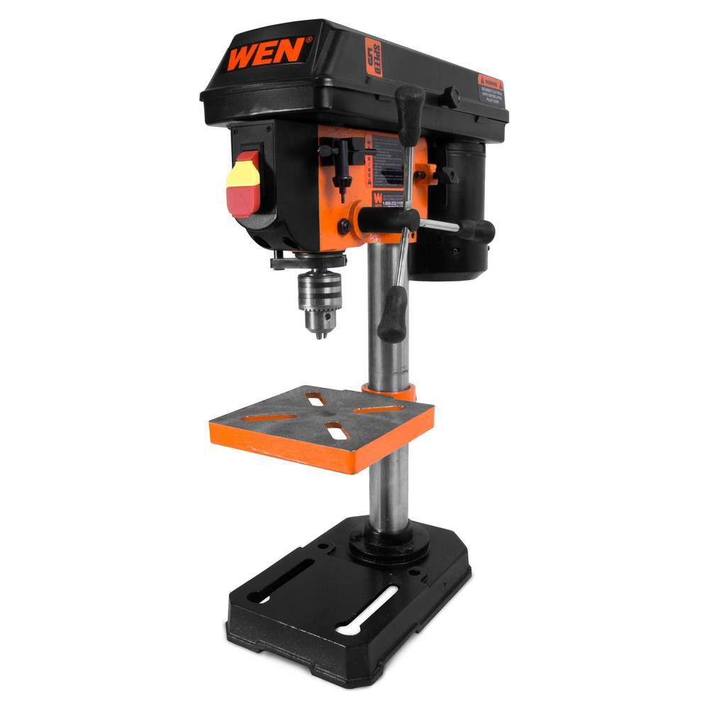 WEN 2.3-Amp 8 in. 5-Speed Cast Iron Benchtop Drill Press with 12 in. Chuck Capacity 4208T