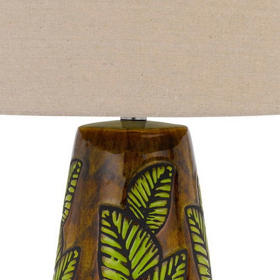 Benjara BM272320 29 Inch Ceramic Table Lamp with D...