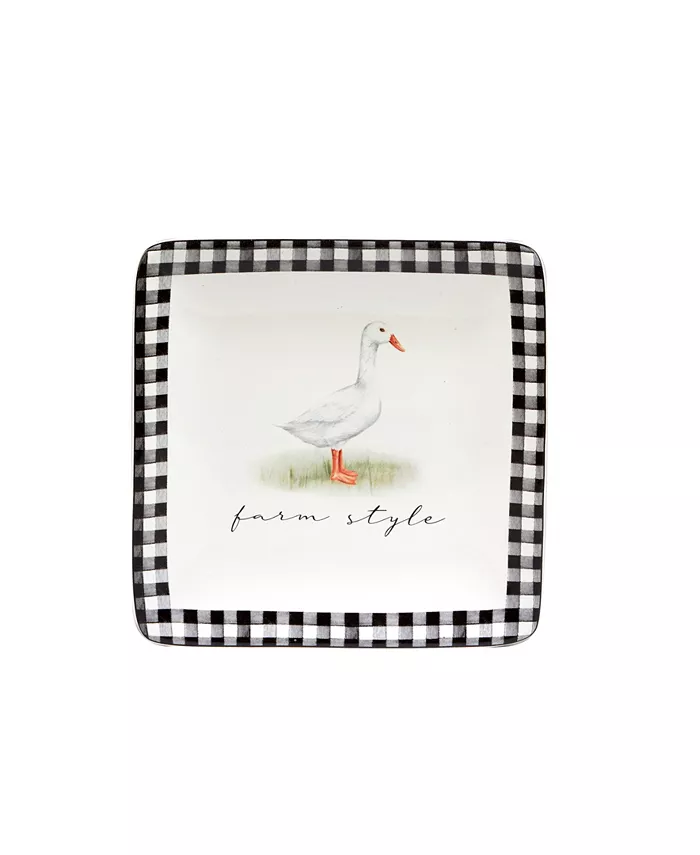 Certified International On The Farm Canape Plates Set of 4