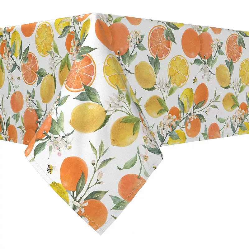 Rectangular Tablecloth， 100% Polyester， 60x104， Oranges and lemons