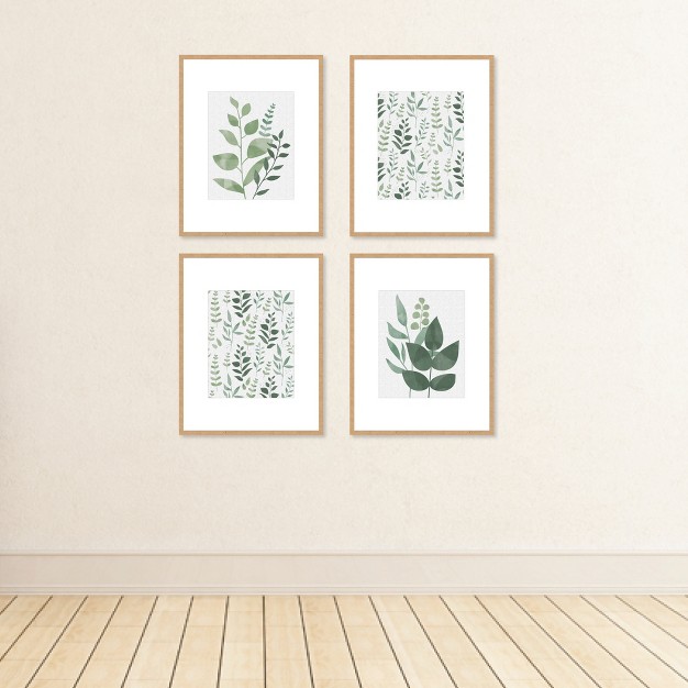 Big Dot Of Happiness Boho Botanical Unframed Greenery Linen Paper Wall Art Set Of 4 Artisms 8 X 10 Inches