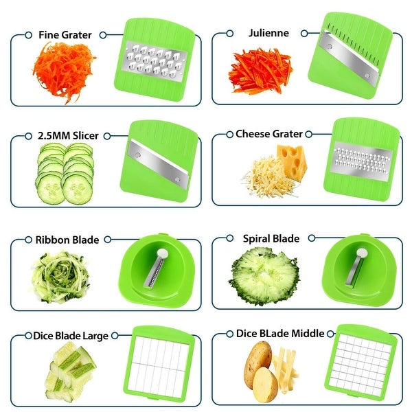 14-in-1 Vegetable Chopper Slicer， Fruit Dicer Veggie Kitchen Cutter Tools