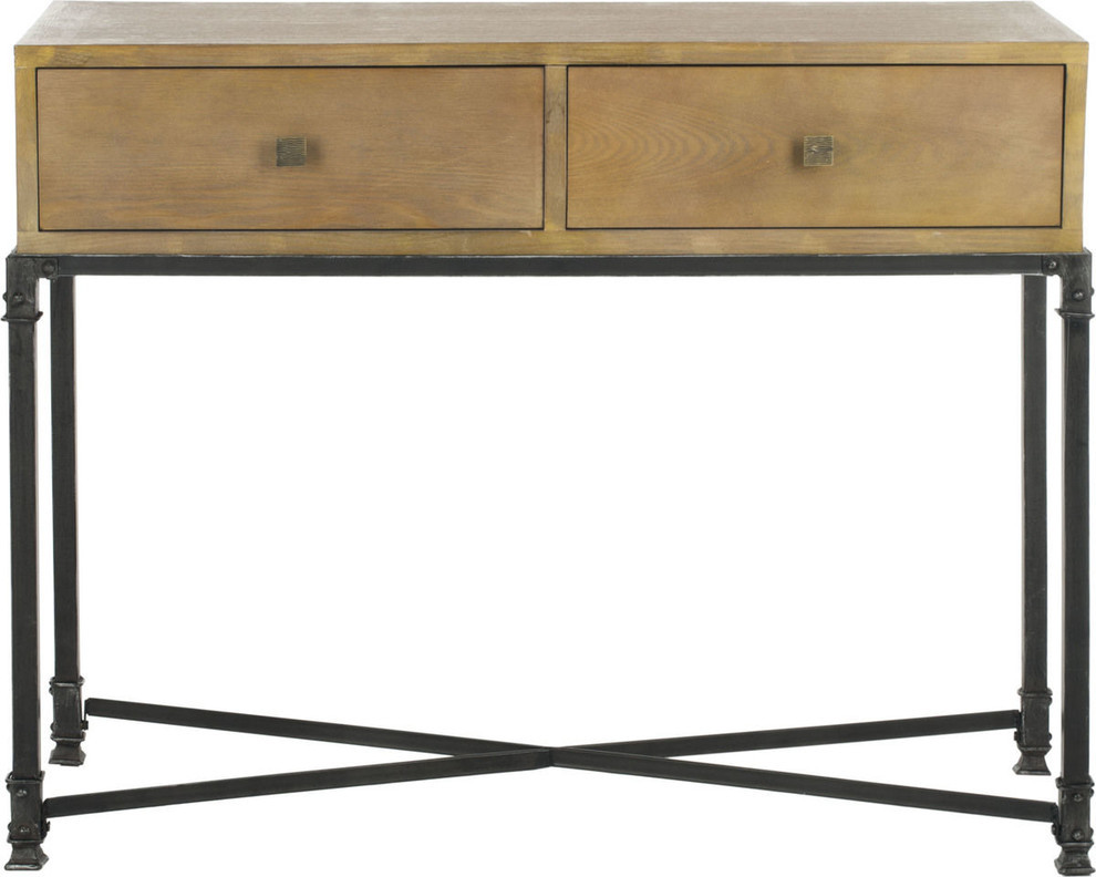 Safavieh Julian 2 Drawer Console Table   Industrial   Console Tables   by ShopLadder  Houzz