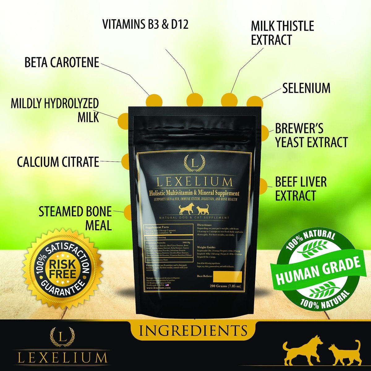 Lexelium Nursing and Lactation Dog and Cat Supplement， 7-oz bag