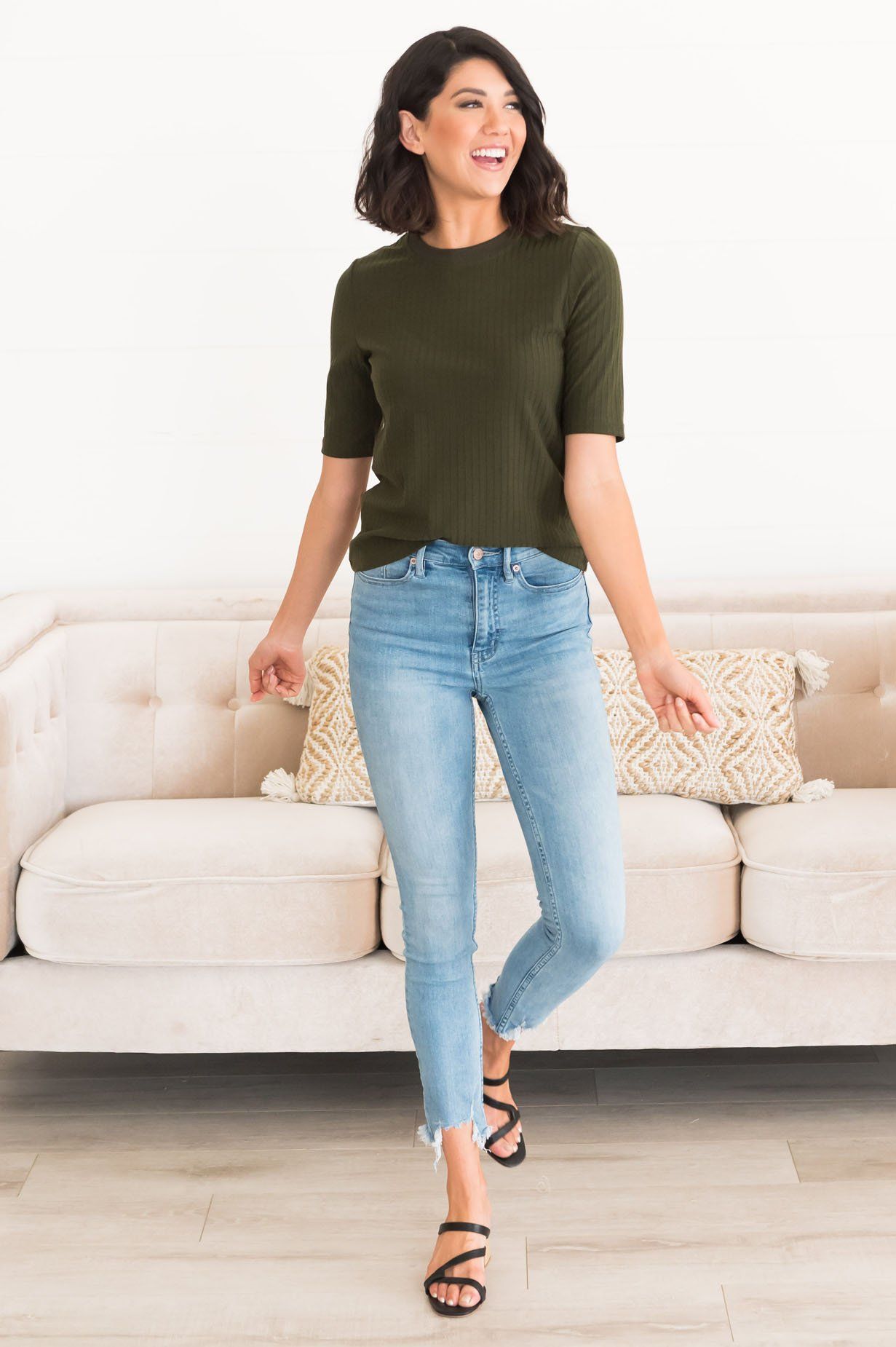 Falling For Basics Modest Blouse