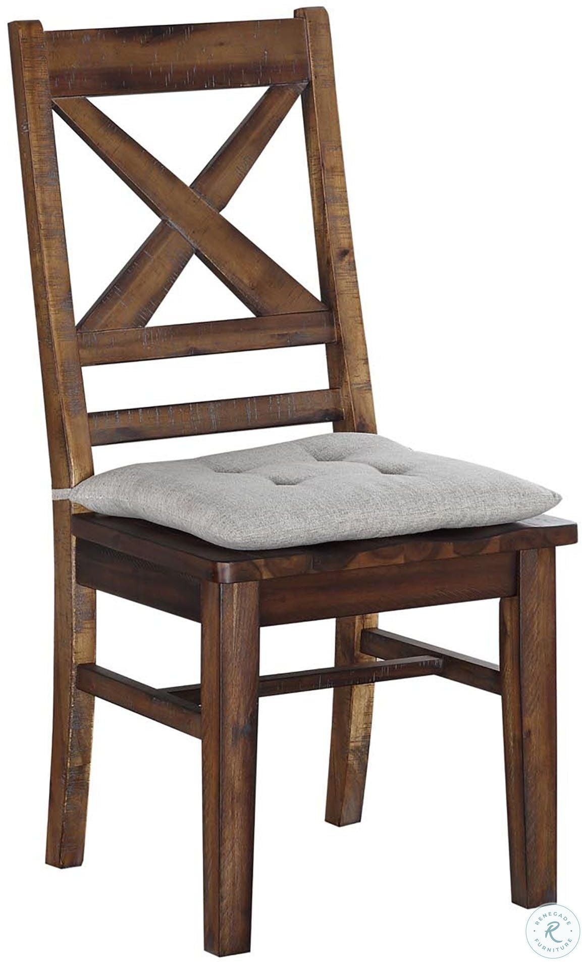 Rustic Dining Chair with Cushion