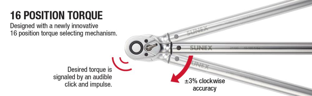 Sunex Indexing Torque Wrench 1/2 Drive ;