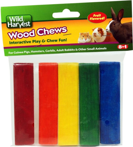 Wild Harvest Colored Fruit Flavored Wood Chews Small Pet Toy， 5 count