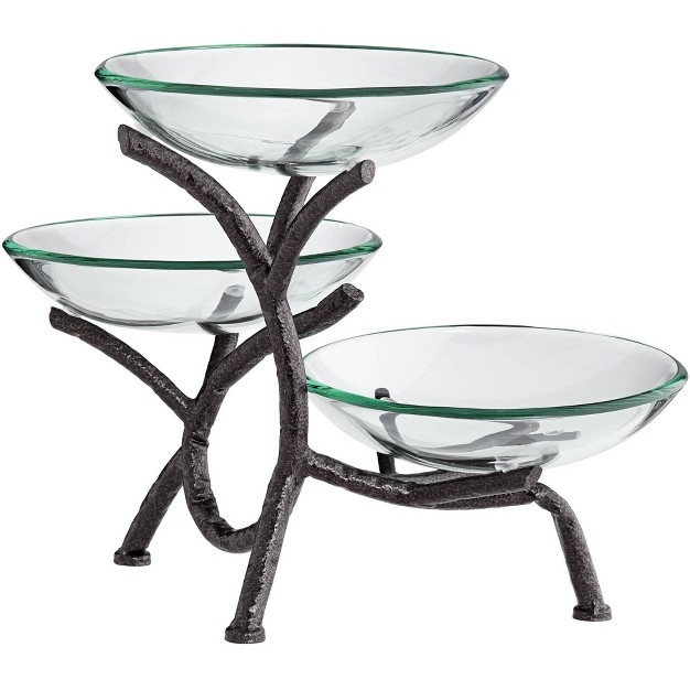 High 3 tier Stand With Glass Bowls