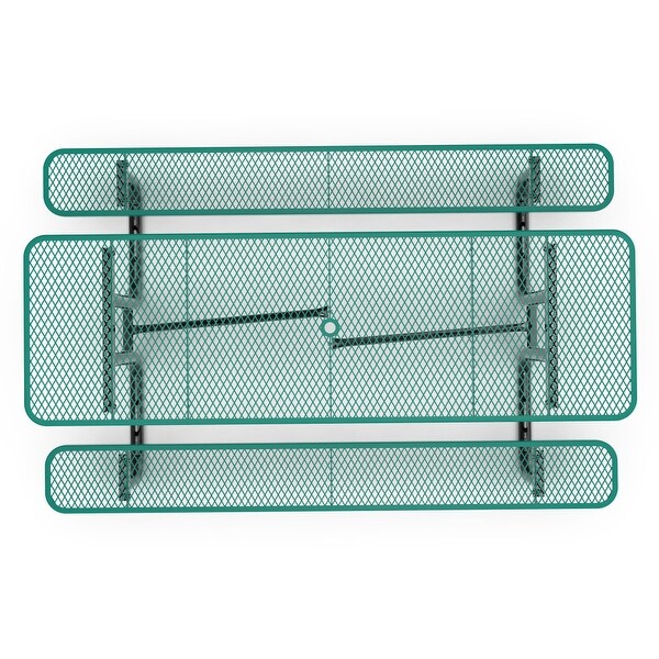 Commercial Grade Expanded Mesh Metal Outdoor Picnic Table