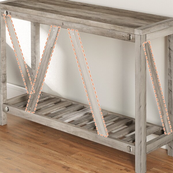 Pellebant 2-Tier A-frame Console Table Entry Table - 45.27 in L x 13.98 in W x 31.88 in H