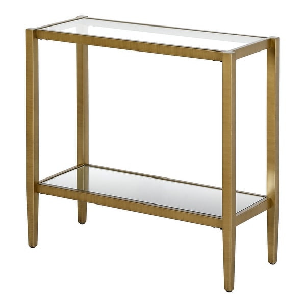 Hera 24'' Rectangular Side Table with Glass Shelf