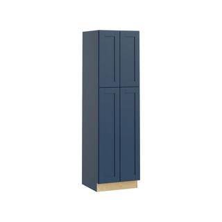 Contractor Express Cabinets Arlington Vessel Blue Plywood Shaker Stock Assembled Utility Kitchen Cabinet Pantry Soft Close 24 in. x 84 in. x 24 in. U242484-XVB