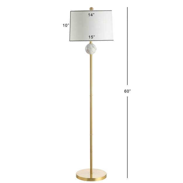 Metal resin Vaughn Modern Floor Lamp includes Led Light Bulb Gold Jonathan Y