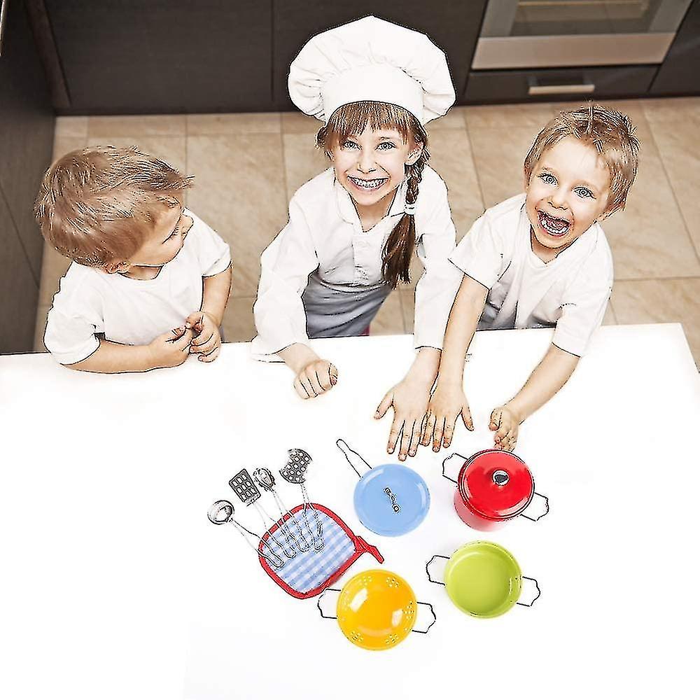 Stainless Steel Cookware Playset With Pots And Pans For Kids