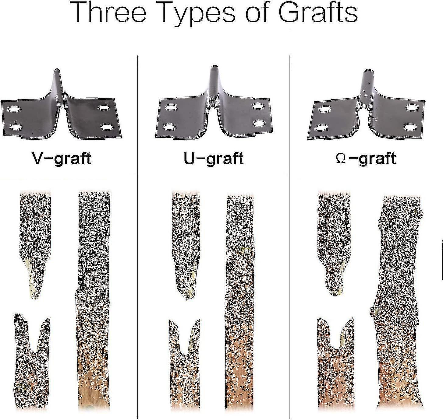 2 In 1 Grafting Tools Pruner Kit， V-shaped U-shaped Graft， Perfect For Fruit Tree Grafting， Including Grafting Tapes， Grafting Knife And Spare Blades