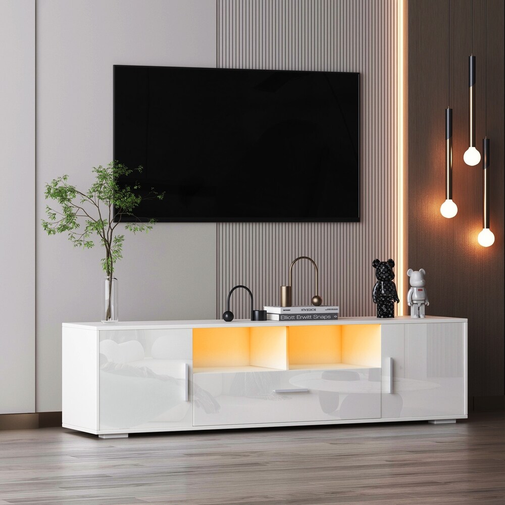 TV Stand Gaming Entertainment Center for Living Room  Television Cabinet Media Console with LED Lights for up to 65\