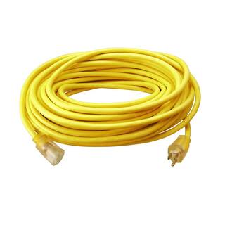 Southwire 50 ft. 123 SJTW Hi-Visibility Outdoor Heavy-Duty Extension Cord with Power Light Plug 2588SW0002