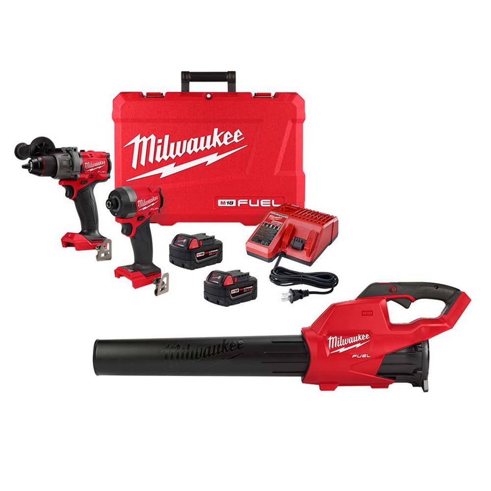 MW M18 FUEL 18V Lithium-Ion Brushless Cordless Hammer Drill and Impact Driver Combo Kit (2-Tool) with M18 Blower 3697-22-2724-20